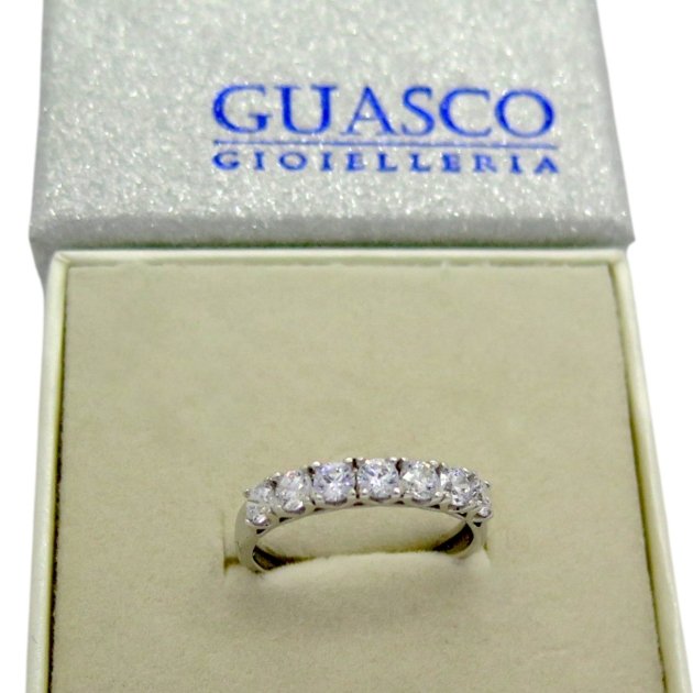 Anello riviera in oro sette pietre