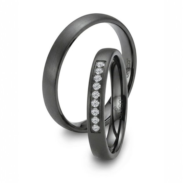 Fedi in zirconio nero dal profilo classico