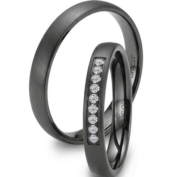 Fedi in zirconio nero dal profilo classico