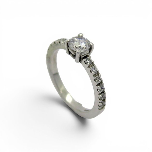 Fedina anello solitario in argento 925