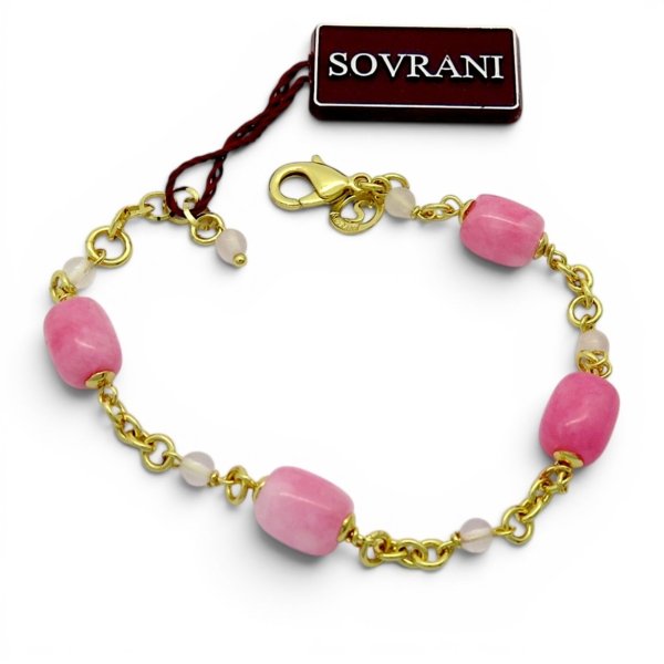 Bracciale quarzo rosa giada rosa Sovrani Bijoux J10075