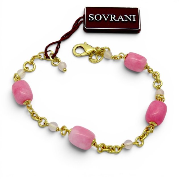 Bracciale quarzo rosa giada rosa Sovrani Bijoux J10075