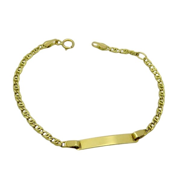 Braccialetto bimbo con targhetta oro giallo 18 ct