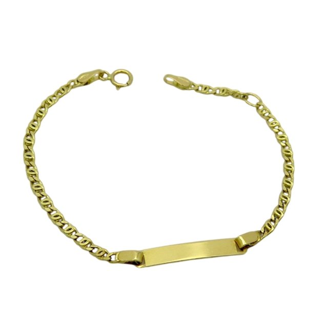 Braccialetto bimbo con targhetta oro giallo 18 ct