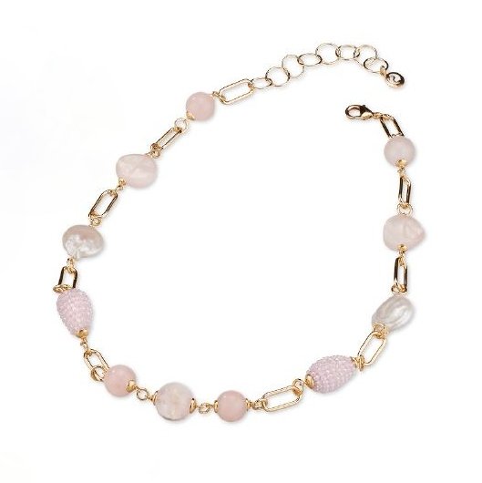 Collana Sovrani Bijoux quarzo rosa e perle barocche