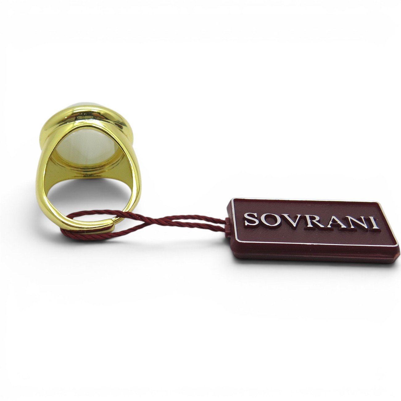Anello Sovrani pietra bianca Cabochon tondo J8250-17