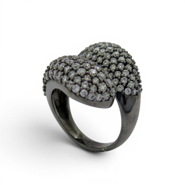 Anello contrarie argento nero black brunito