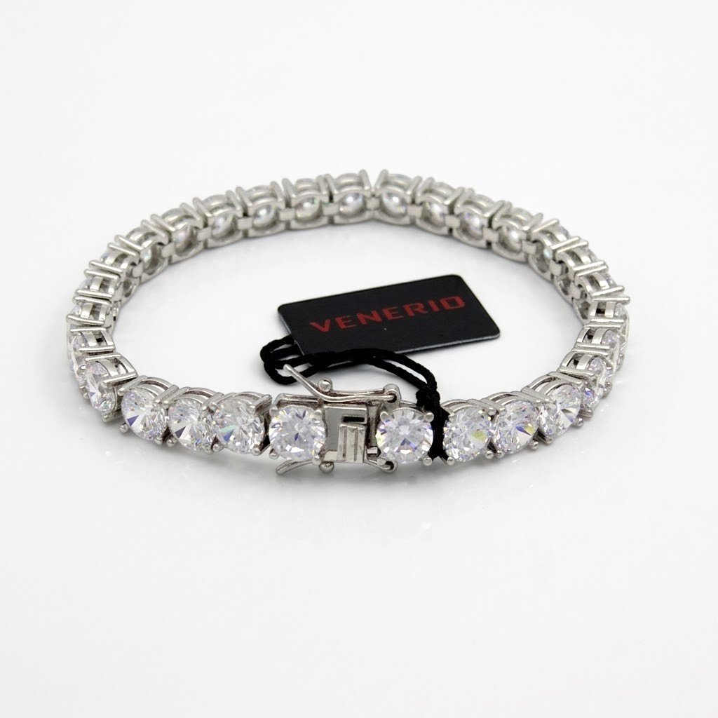 Bracciale tennis 6 mm in argento 925 rodio