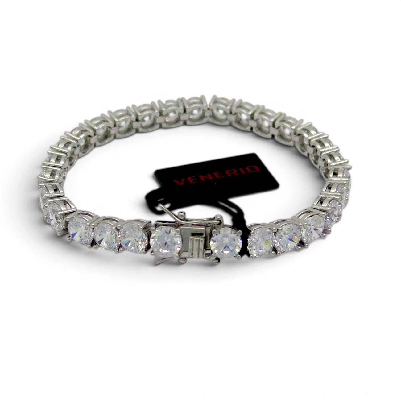 Bracciale tennis 6 mm in argento 925 rodio