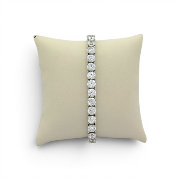 Bracciale tennis 6 mm in argento 925 rodio