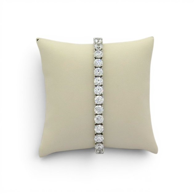 Bracciale tennis 6 mm in argento 925 rodio