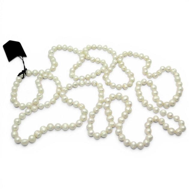 Collana lunga di perle di fiume 160 cm