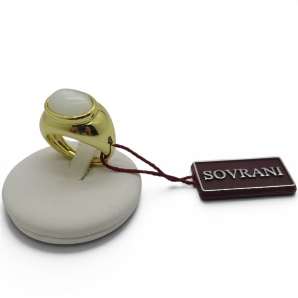 Sovrani Anello pietra bianca Cabochon ovale J8270