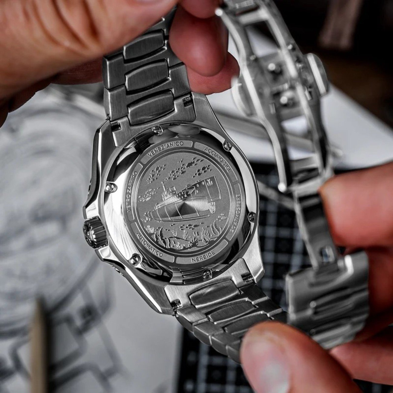 Venezianico Nereide 42 Celeste Automatico 3321515C – Orologio Diver 200 m
