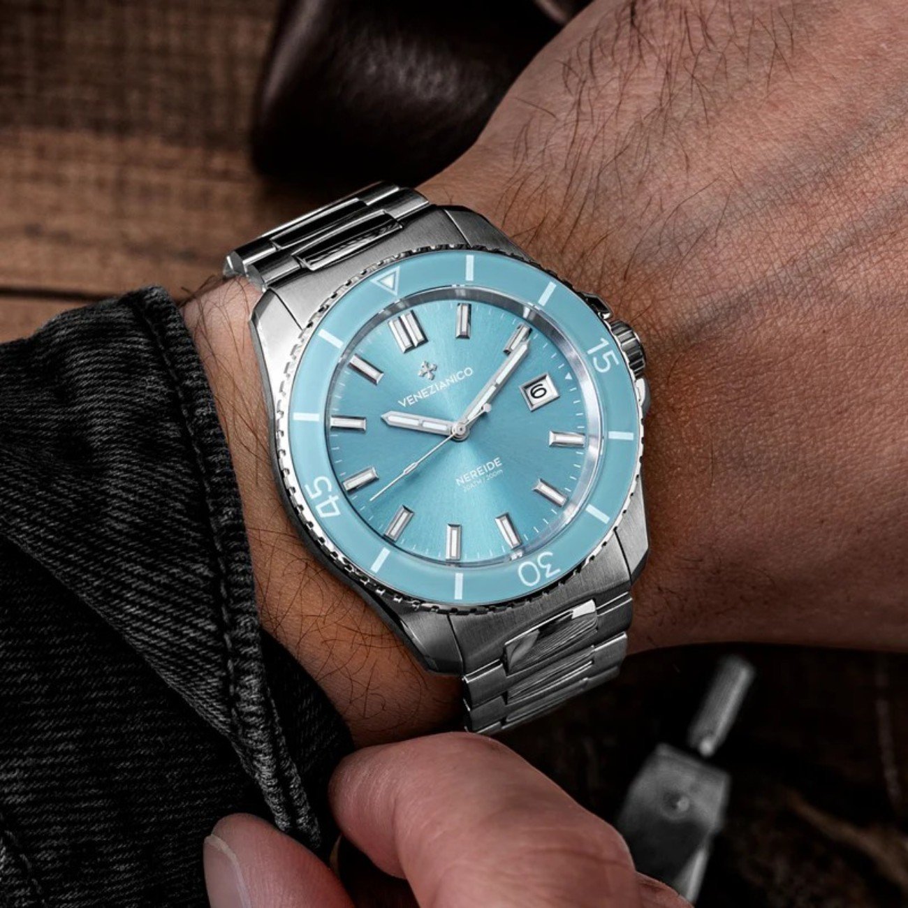 Venezianico Nereide 42 Celeste Automatico 3321515C – Orologio Diver 200 m