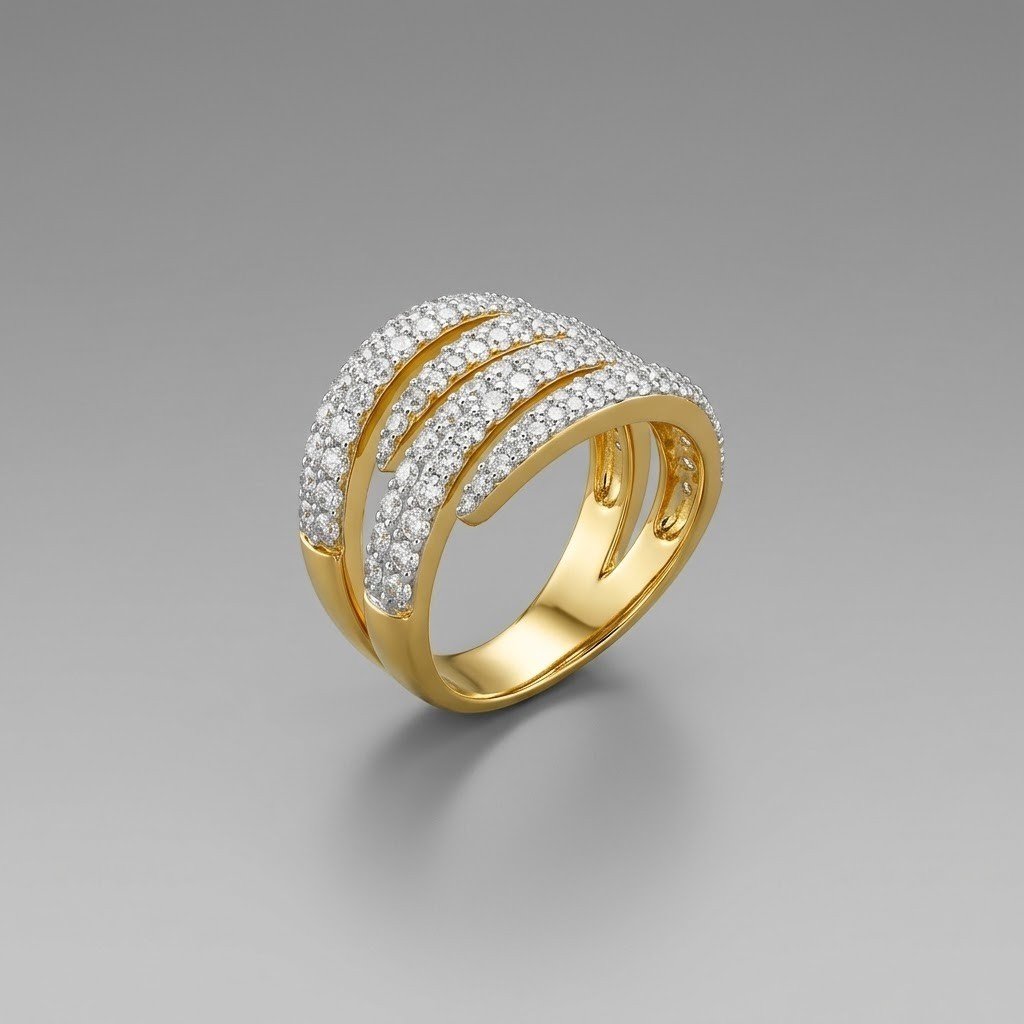Anello donna fascia zirconi bicolore Venerio argento