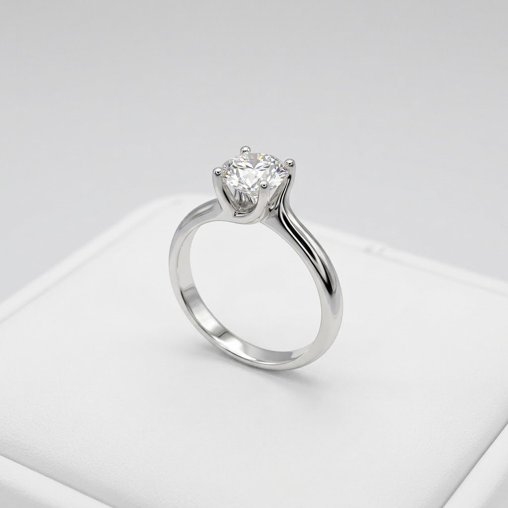 Anello solitario pietra moissanite in argento 925