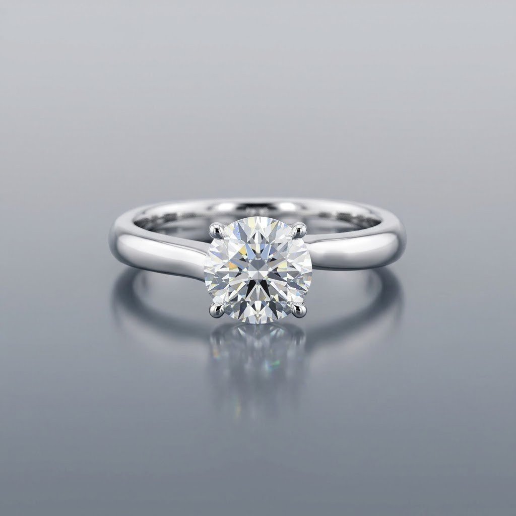 Anello solitario pietra moissanite in argento 925