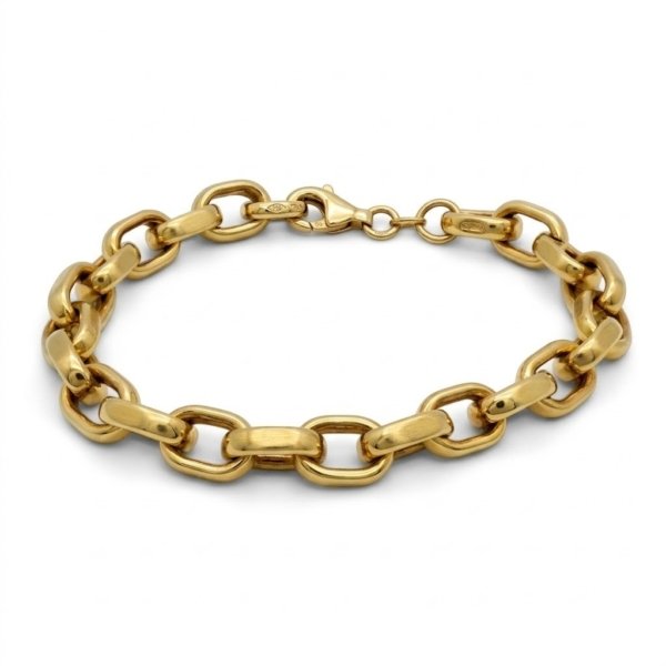 Bracciale in Argento Dorato Catena 20 cm – 8 mm