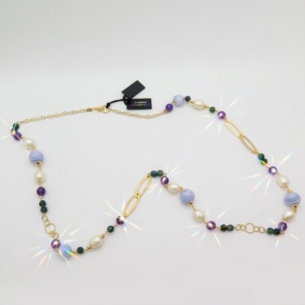 Collana lunga pietre dure Venerio argento