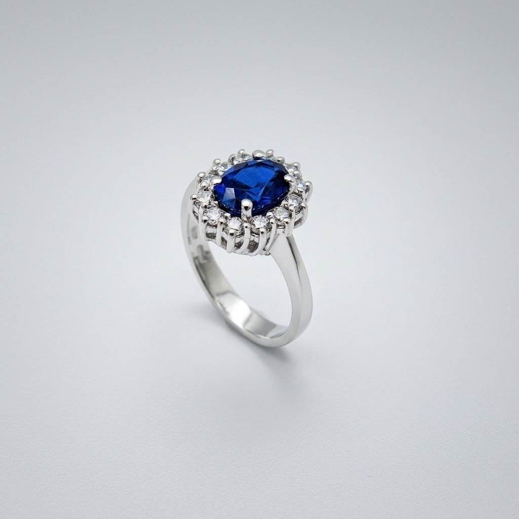 Anello contorno blu Kate Argento 925 Gioielleria in argento