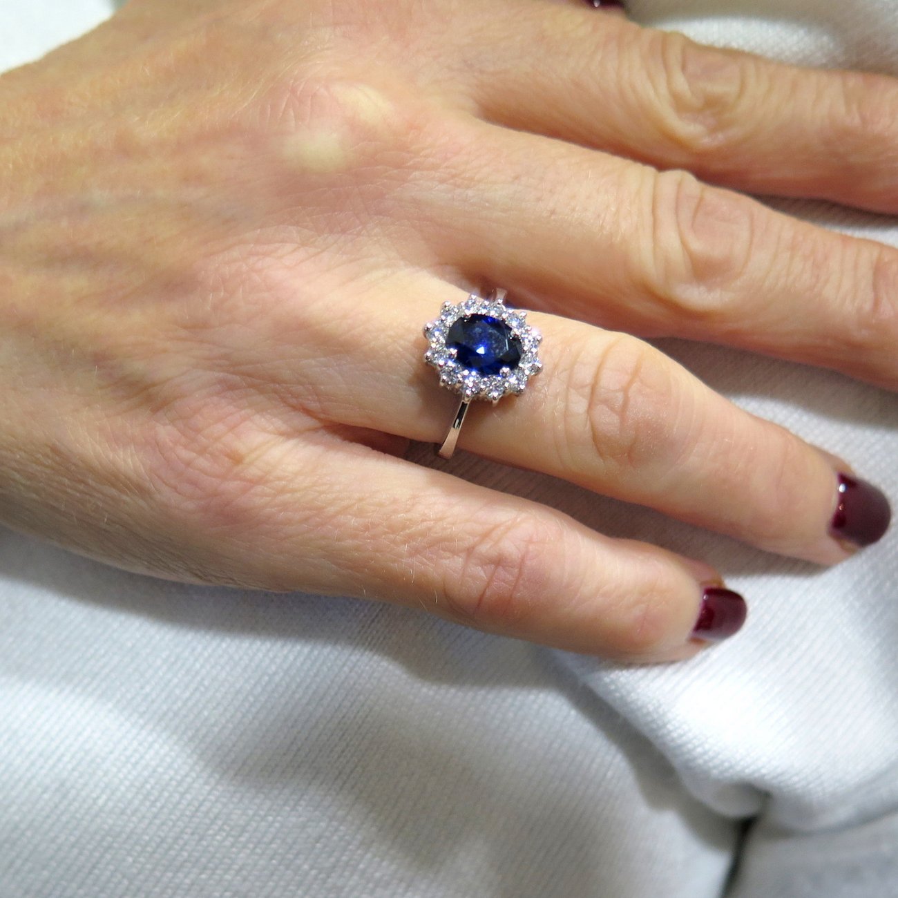 Anello contorno blu Kate Argento 925 Gioielleria in argento