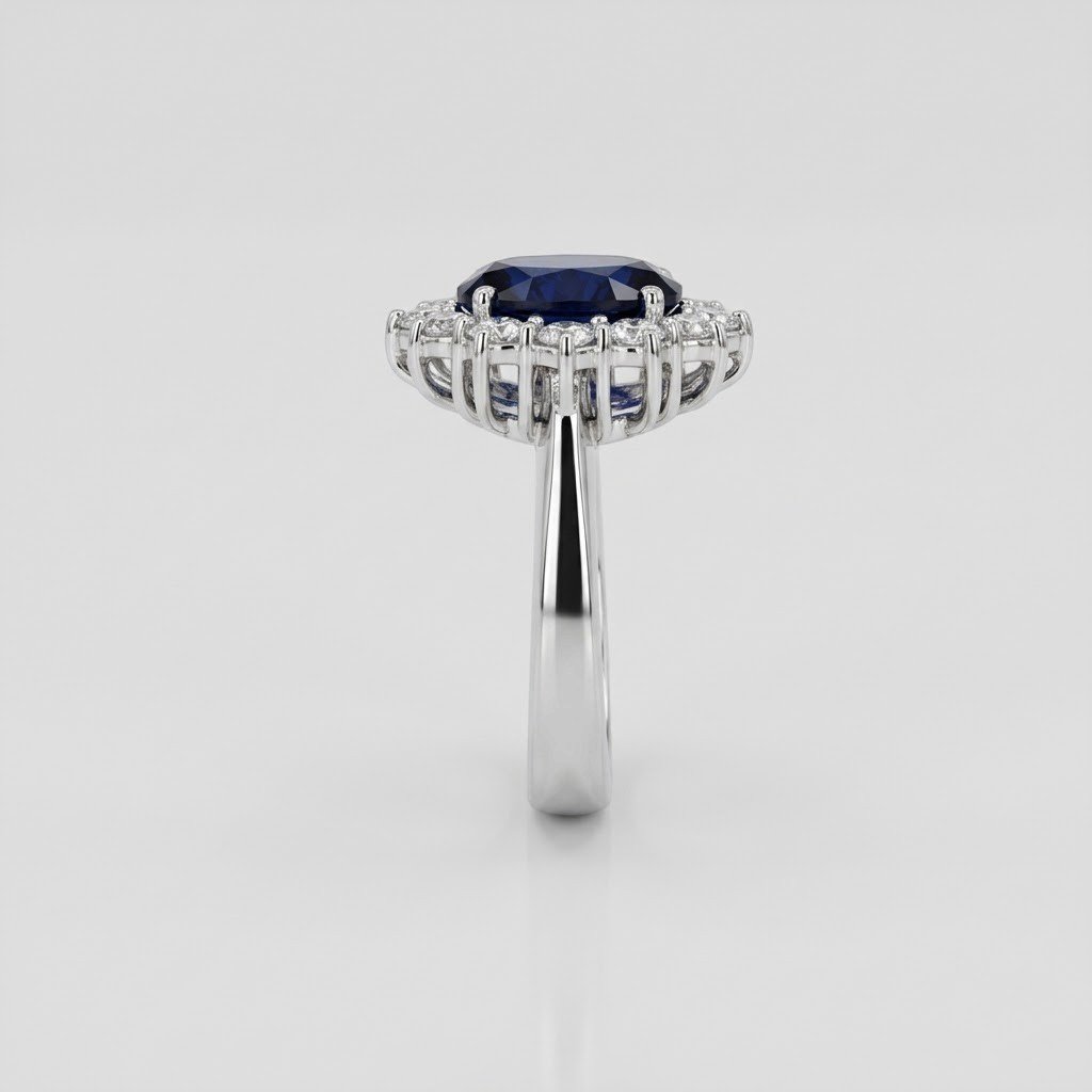 Anello donna contorno blu in Argento 925 Gioielleria in argento