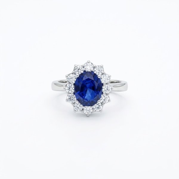 Anello donna contorno blu in Argento 925 Gioielleria in argento
