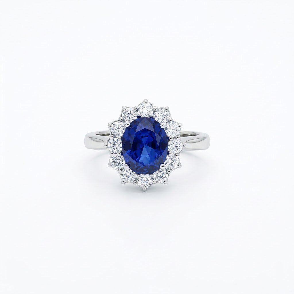 Anello donna contorno blu in Argento 925 Gioielleria in argento