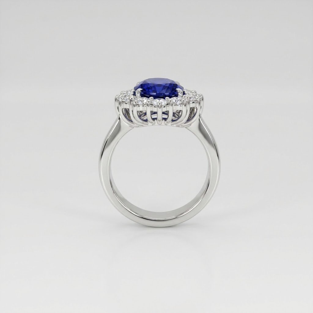 Anello donna contorno blu in Argento 925 Gioielleria in argento