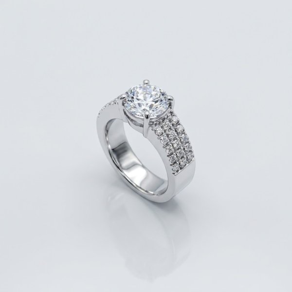 Anello fascia solitario Gioielleria in argento