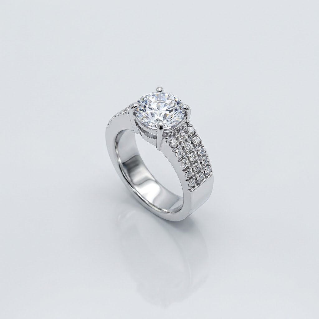 Anello fascia solitario Gioielleria in argento