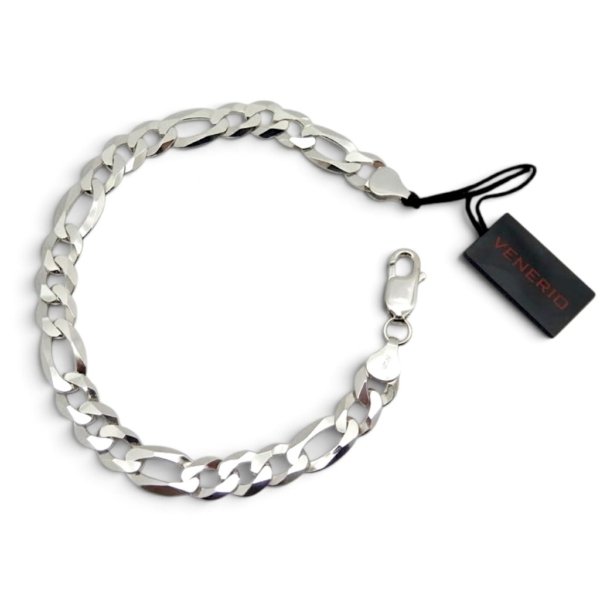 Bracciale maglia figaro groumette tre piu uno Venerio Argento 925