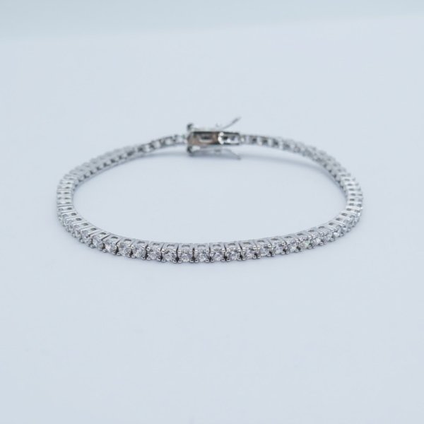 Bracciale tennis pietre 2 mm in argento 925