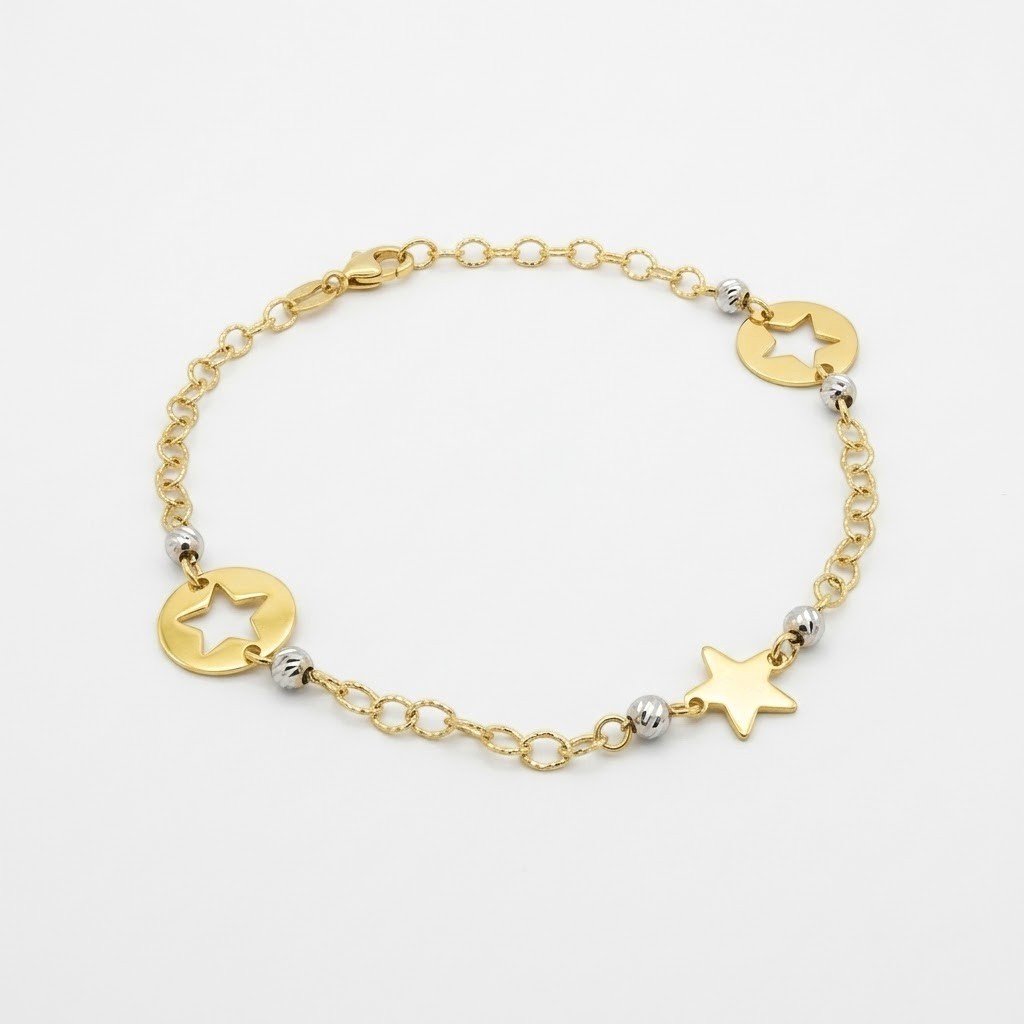 Braccialetto stelle donna o bimba in oro 18 ct