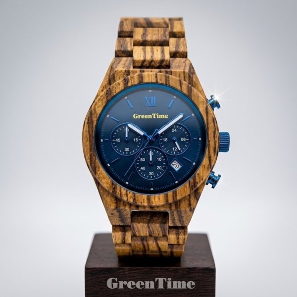 Orologio cronografo legno zebrano Green Time ZW202A