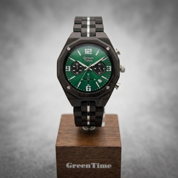 Orologio dodecagono in legno ebano cronografo Green Time ZW184B