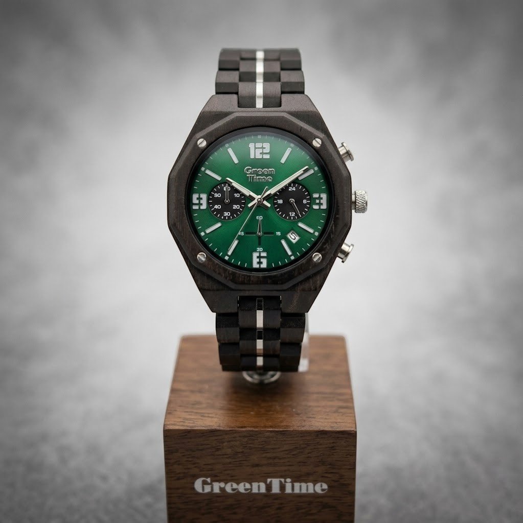 Orologio dodecagono in legno ebano cronografo Green Time ZW184B