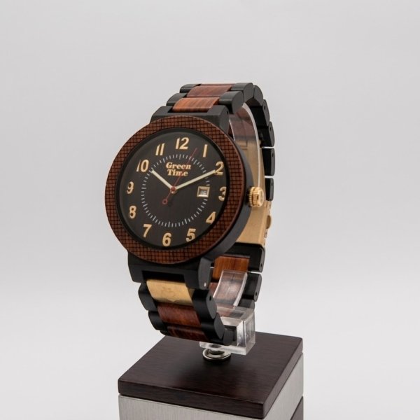 Orologio in legno zebrano ebano Green Time 44 mm