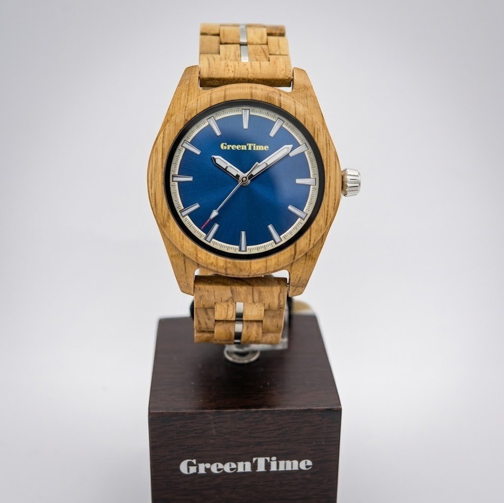 Orologio solo tempo quadrante blu legno Green Time ZW209C